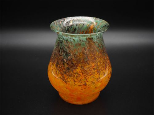 Superb Monart Orange & Turquoise Vase