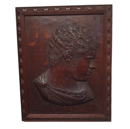 Georgian Carved Oak Panel of a Roman Senator
